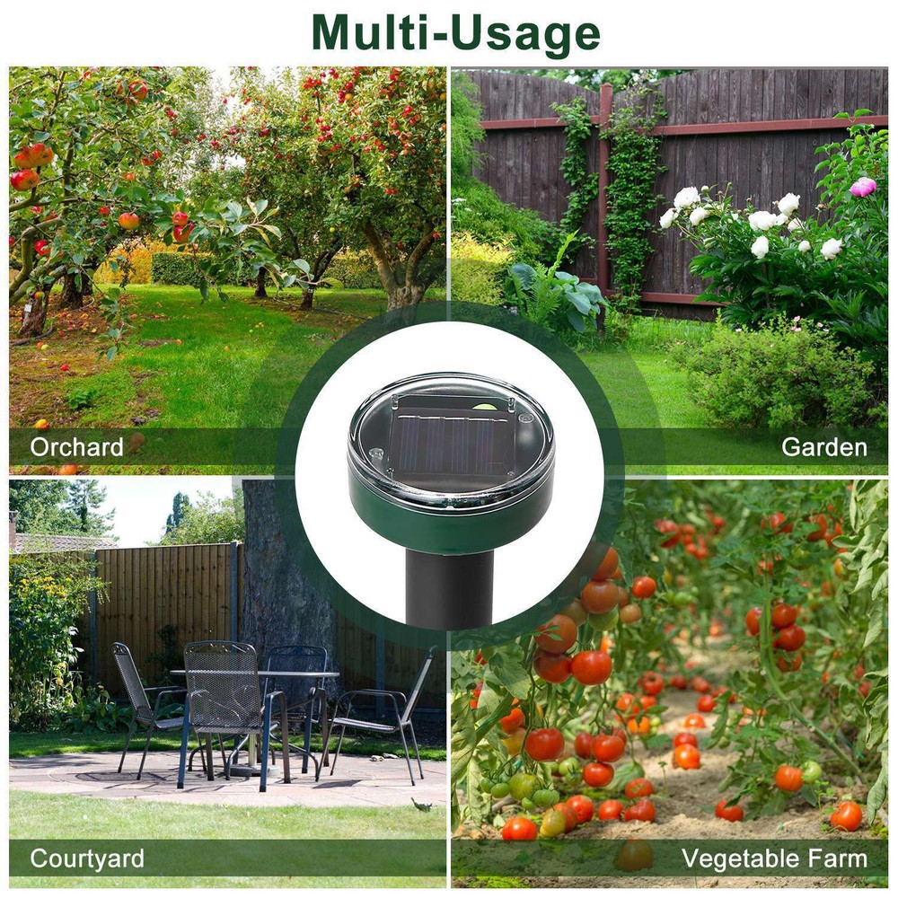 4Pack/1Pack Solar Animal Repeller Ultrasonic Gopher Mole Squirrel Pest Repellent