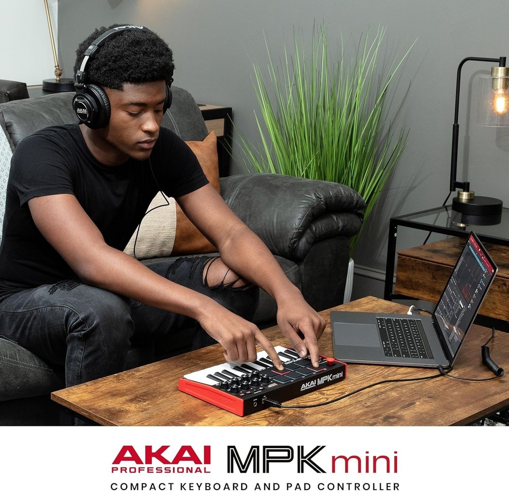 MPK Mini MK3 25 Key USB MIDI Keyboard Controller With 8 Backlit Drum Pads, 8 ...