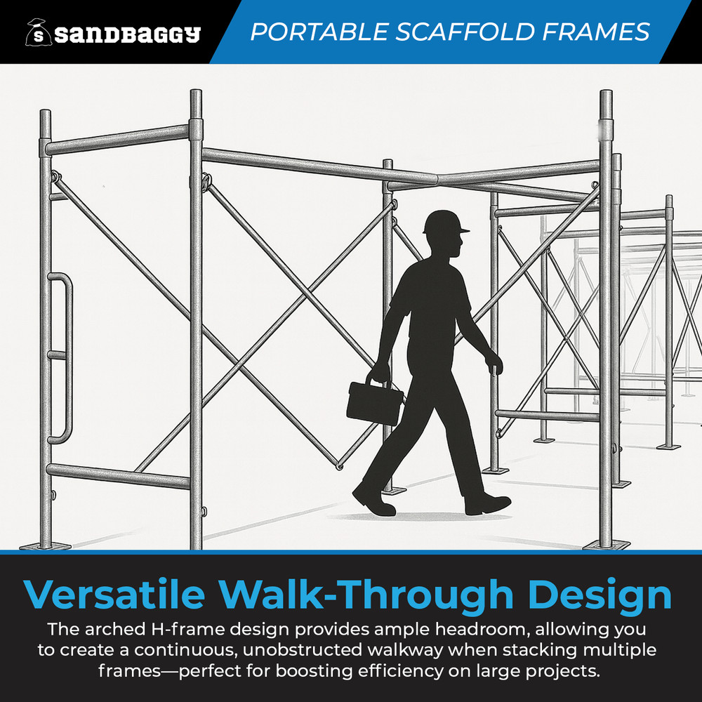 Portable Scaffold Frames for 6 ft. Small Tower Scaffold (WILL CALL) - Sandbaggy