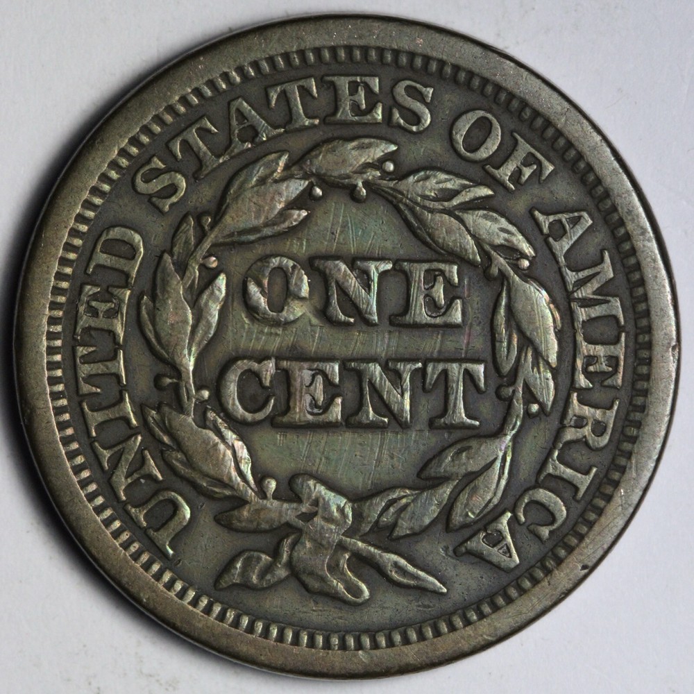 1845 Braided Hair Large Cent VF E115 ACJ