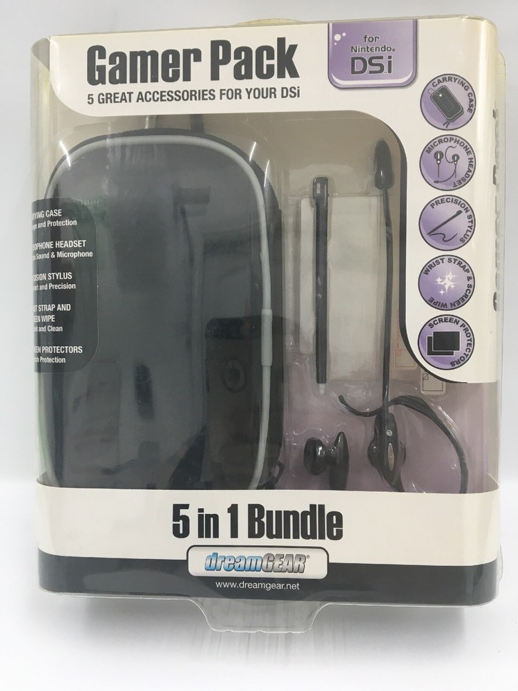Nintendo DSi Accessory Bundle Case Headset Stylus Wrist Strap Screen Protectors