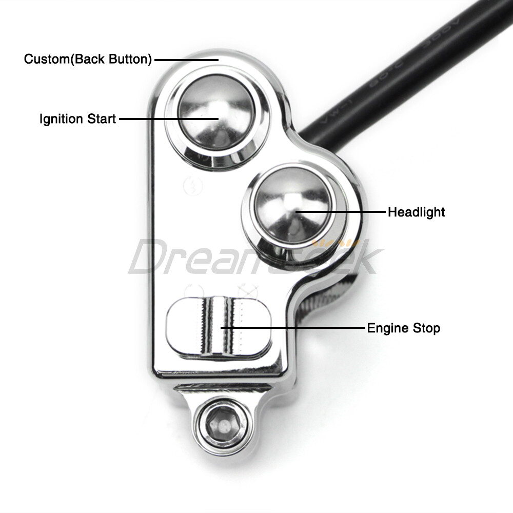 25mm Universal Handlebar Switch Horn Button Control for Harley Suzuki Motorcycle
