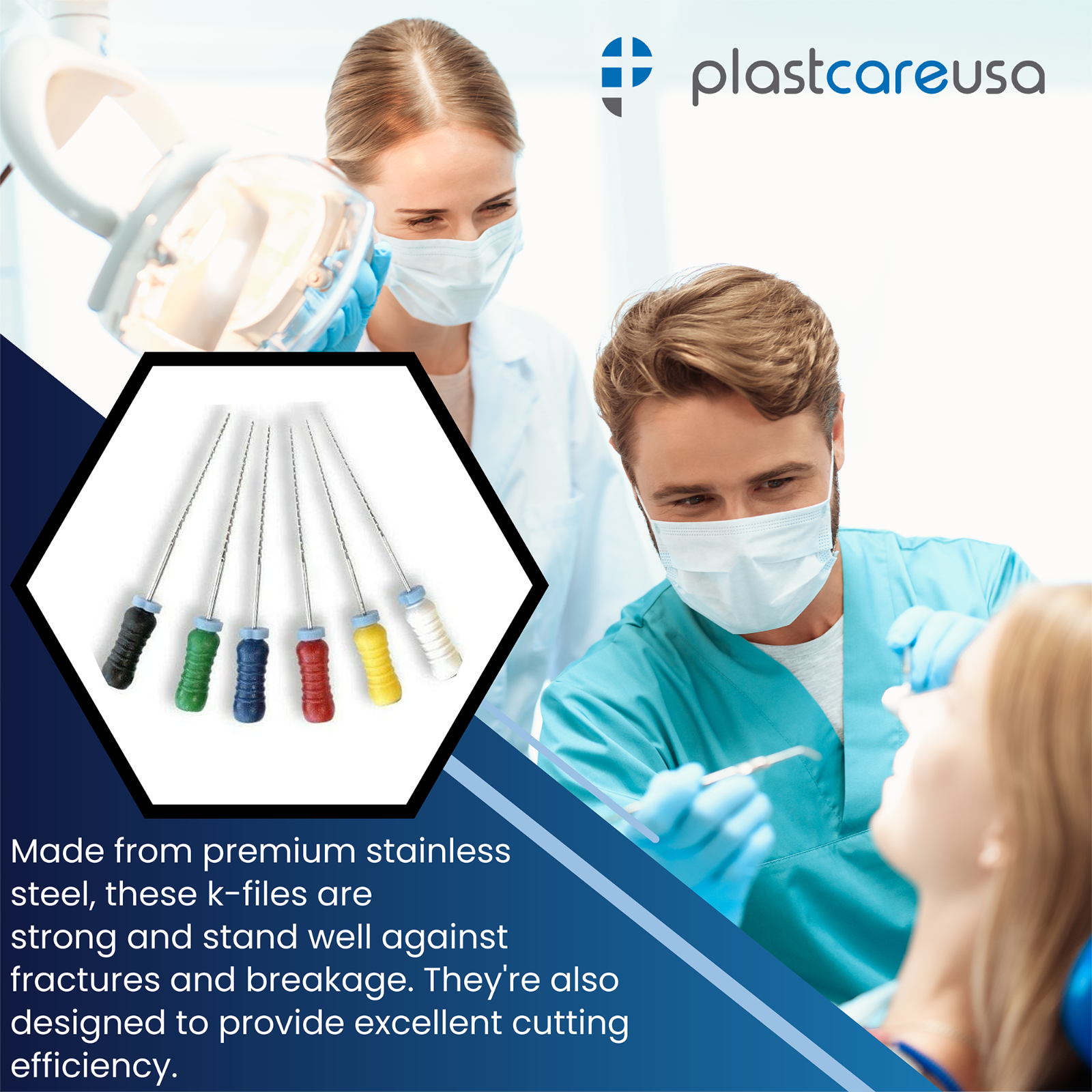 Size 20 31 mm Endo K-Files, Endodontic Dental K Files (Premium Stainless Steel)