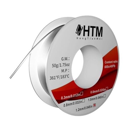 60/40 Rosin Core Low Temp Tin Lead Solder Wire, for Soldering Electronic 1.2