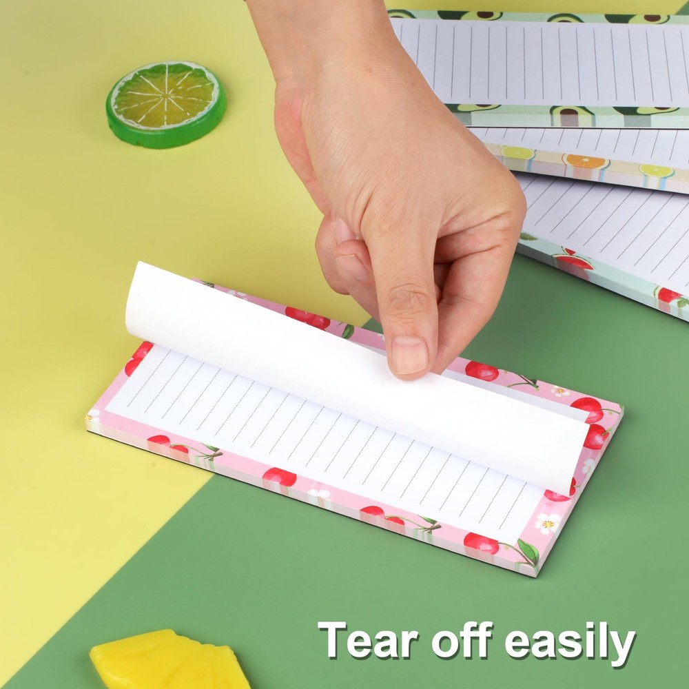 Joyberg 9 Pack Magnetic Notepads for Refrigerator Fruit Design 25 Sheets