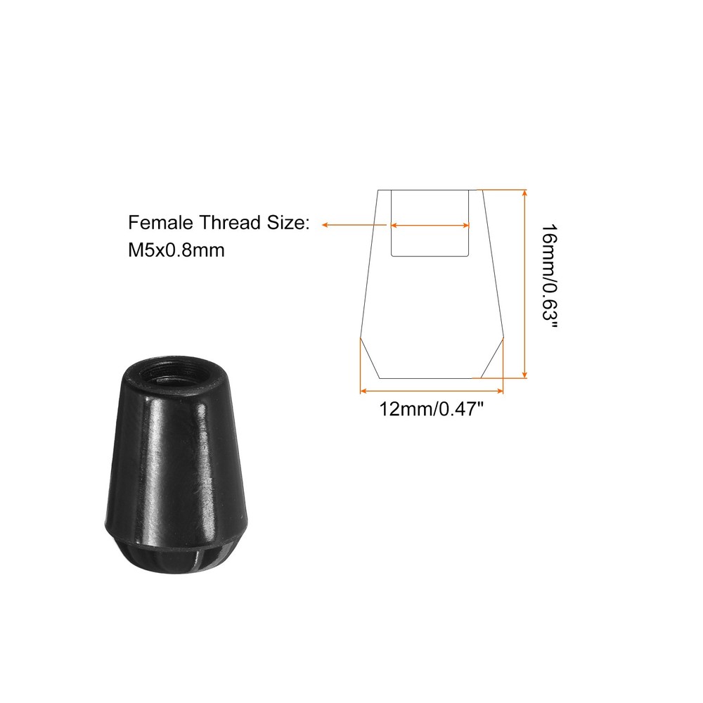 M5x16mm Female Threaded Hand Knobs Tapered Insert Handles for Mechanical, 2Pcs