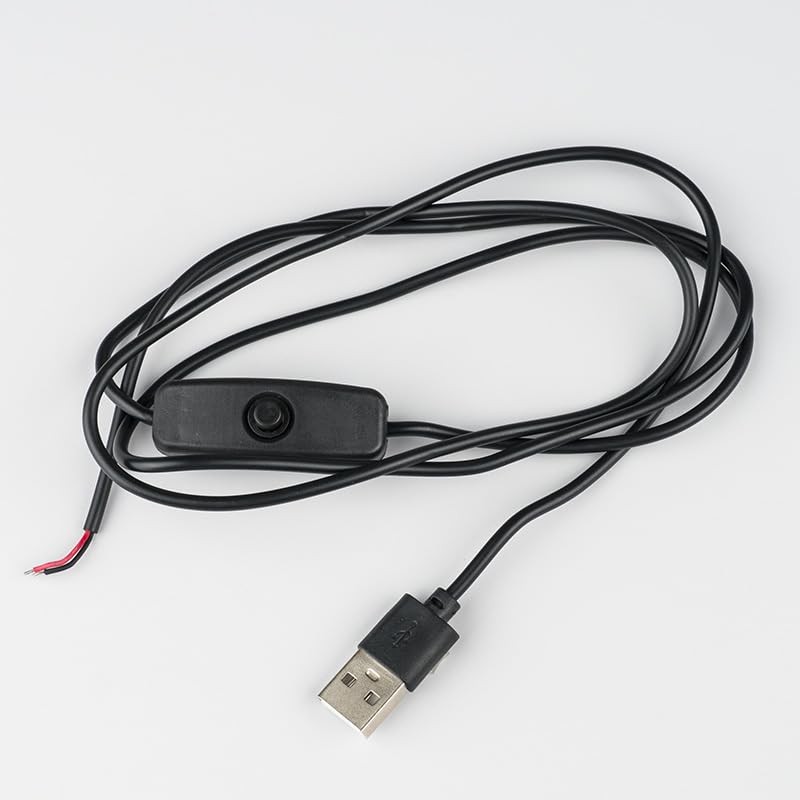 ThtRht 4 Pack USB Extension Cable with Switch On/Off 2 Pin Wire Black