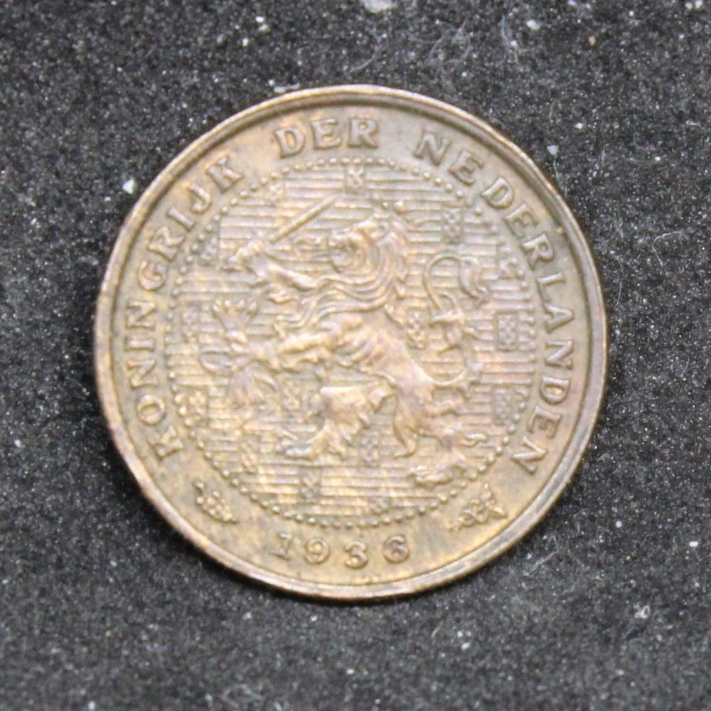 1936 Netherlands half cent #2