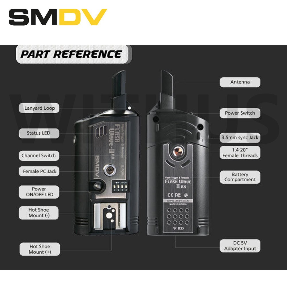 SMDV FlashWave III Wireless Remote Flash Trigger & Shutter Release kit Set Fedex