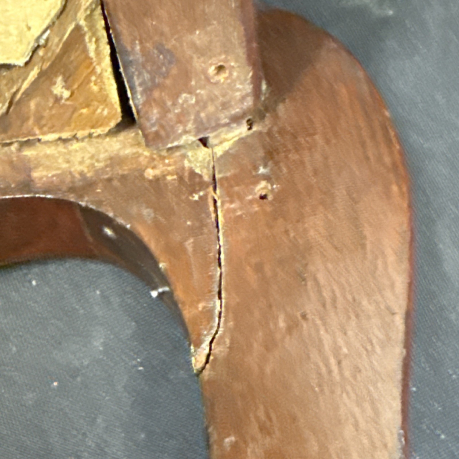 Antique Wooden Footstool Floral Needlepoint Rectangular Brown Red Green