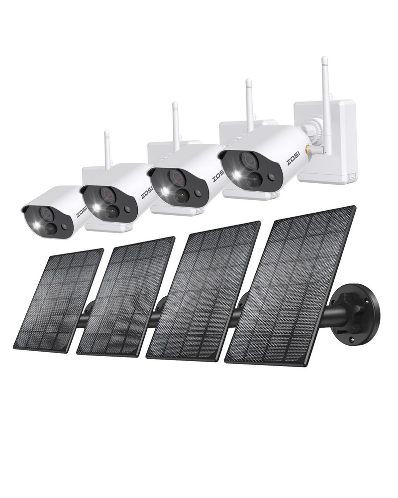 C306 Pro 2K Solar Security Cameras Wireless Outdoor, 4PACK Outdoor Cameras fo...