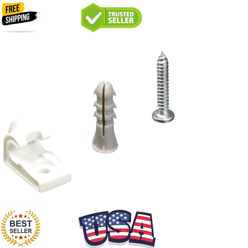 12PK White Down/Wall Clip