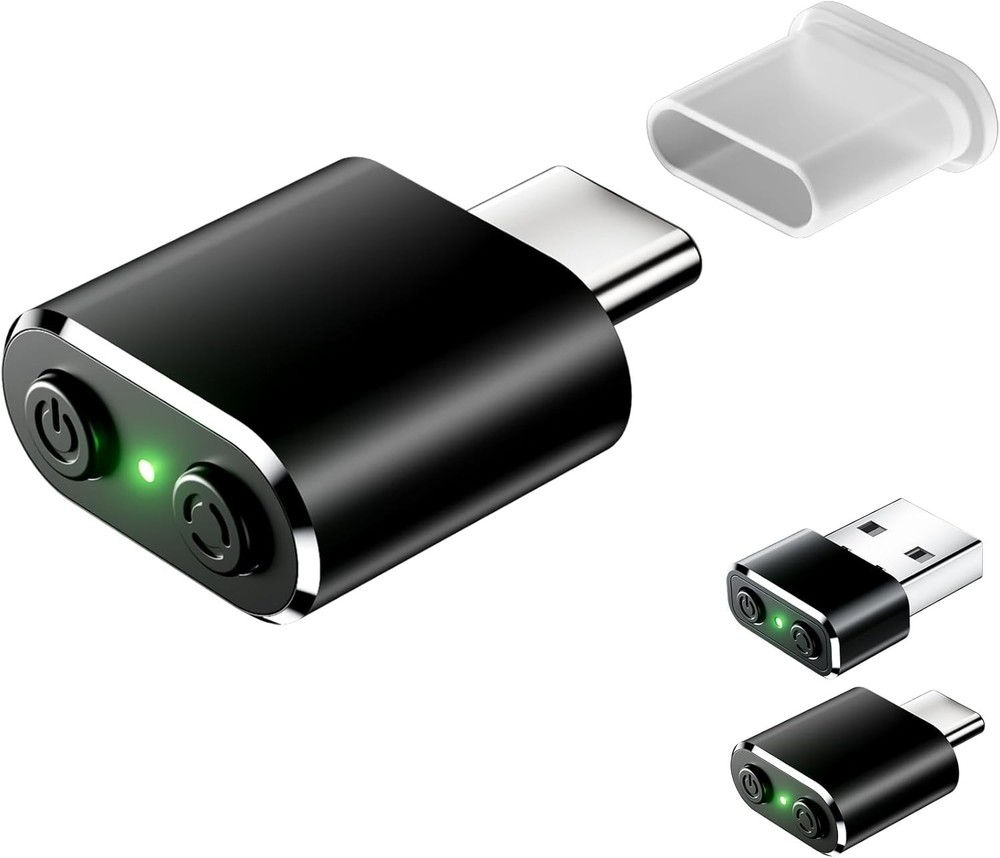 Mini USB-C Mouse Jiggler Undetectable Plug & Play with 3 Jitter Modes & Switch