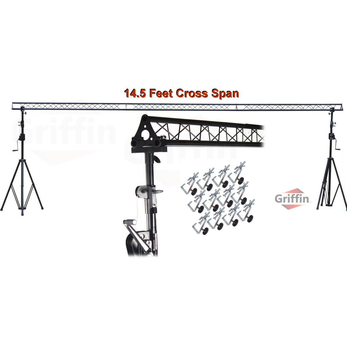 Crank Up Triangle Truss Light Stand – DJ Booth Lighting Trussing Stage Mount PA
