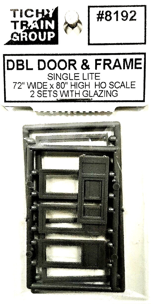 HO Scale Tichy Train 8192 Single-Lite Double Door w/Separate Frame (2) pkg