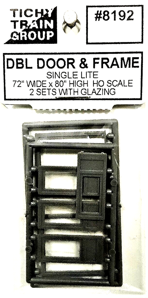 HO Scale Tichy Train 8192 Single-Lite Double Door w/Separate Frame (2) pkg