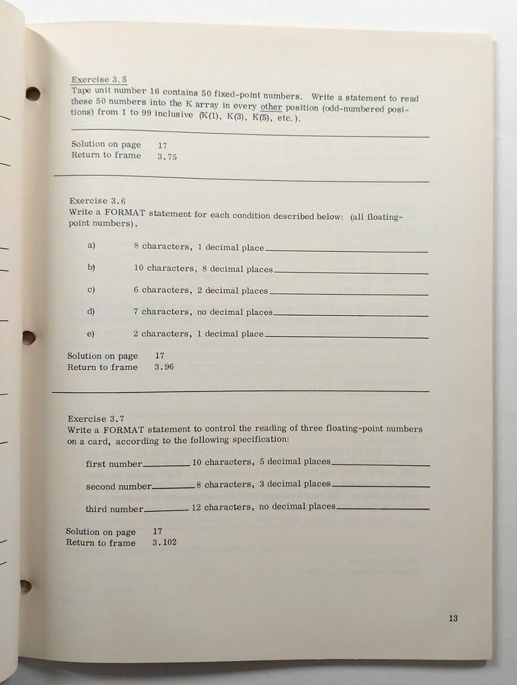 Lot 6 IBM Fortran Programmed Instruction Course Manuals 1963 Vintage Computing