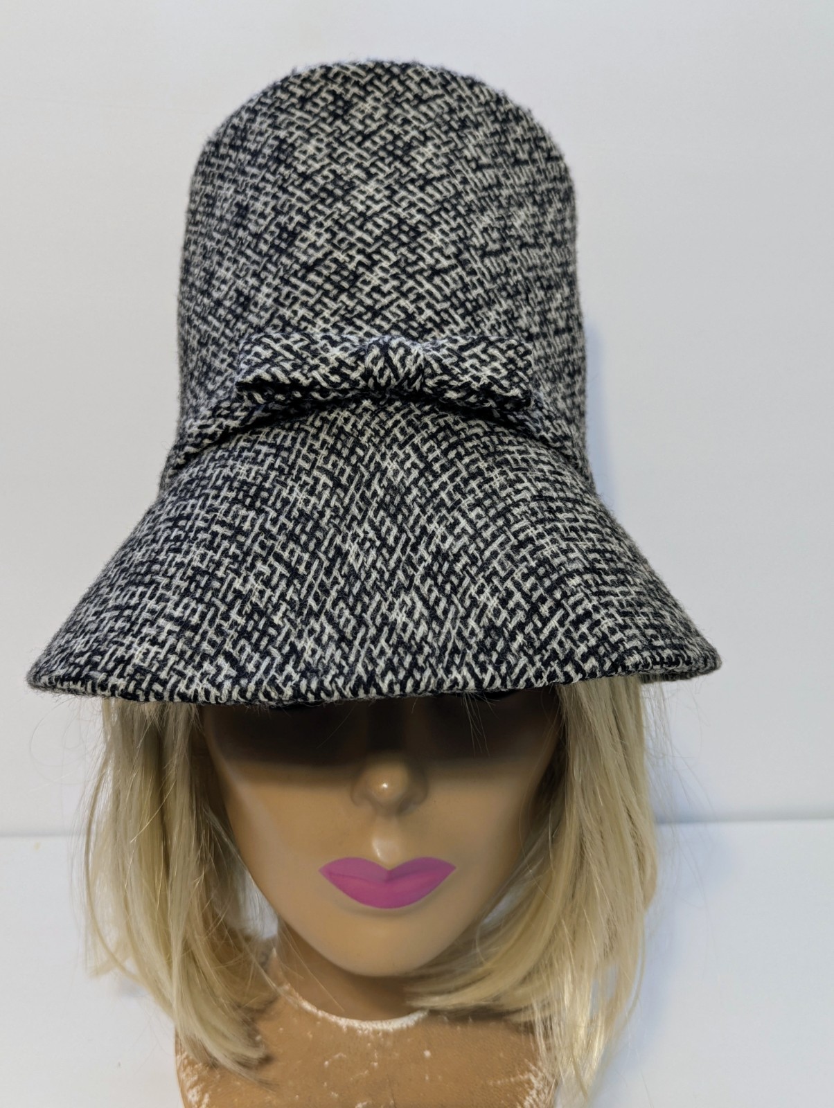 Vtg 60s 70s Tweed Tall Stovepipe Hat Womens Cates First Ave Mod Groovy Unique