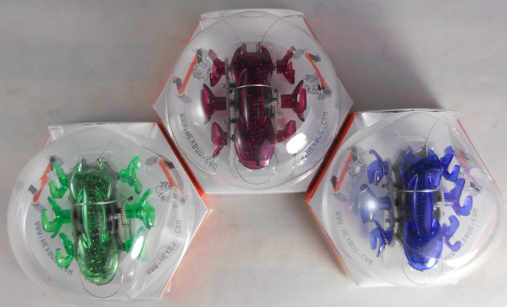 2009 Hexbug Ant Micro Robotic Creatures Blue Red Green 3-Bug Lot New! Unopened!