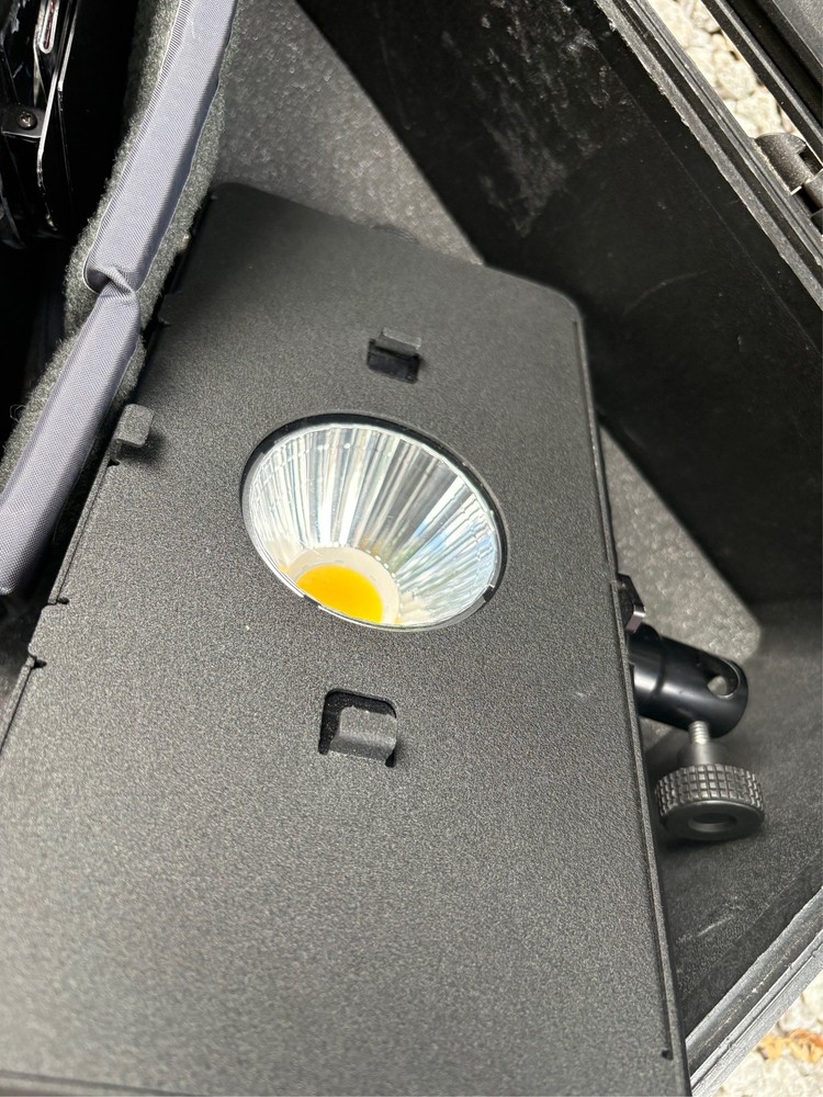 2 Frezzi Skylights & Pelican Case Mount (V-Mount Battery Plates Attached)