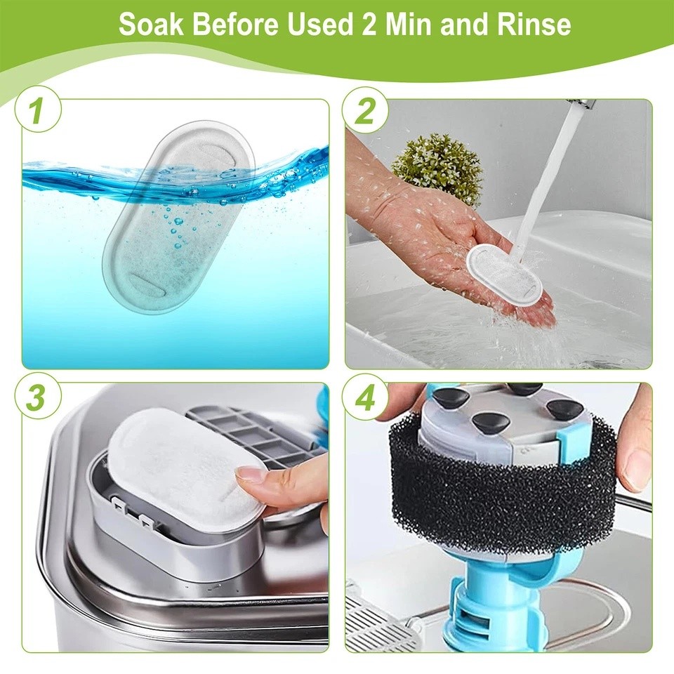 40pcs Cat Fountain Filters Replacement for 67/108/135oz Pet Drinking Replacement