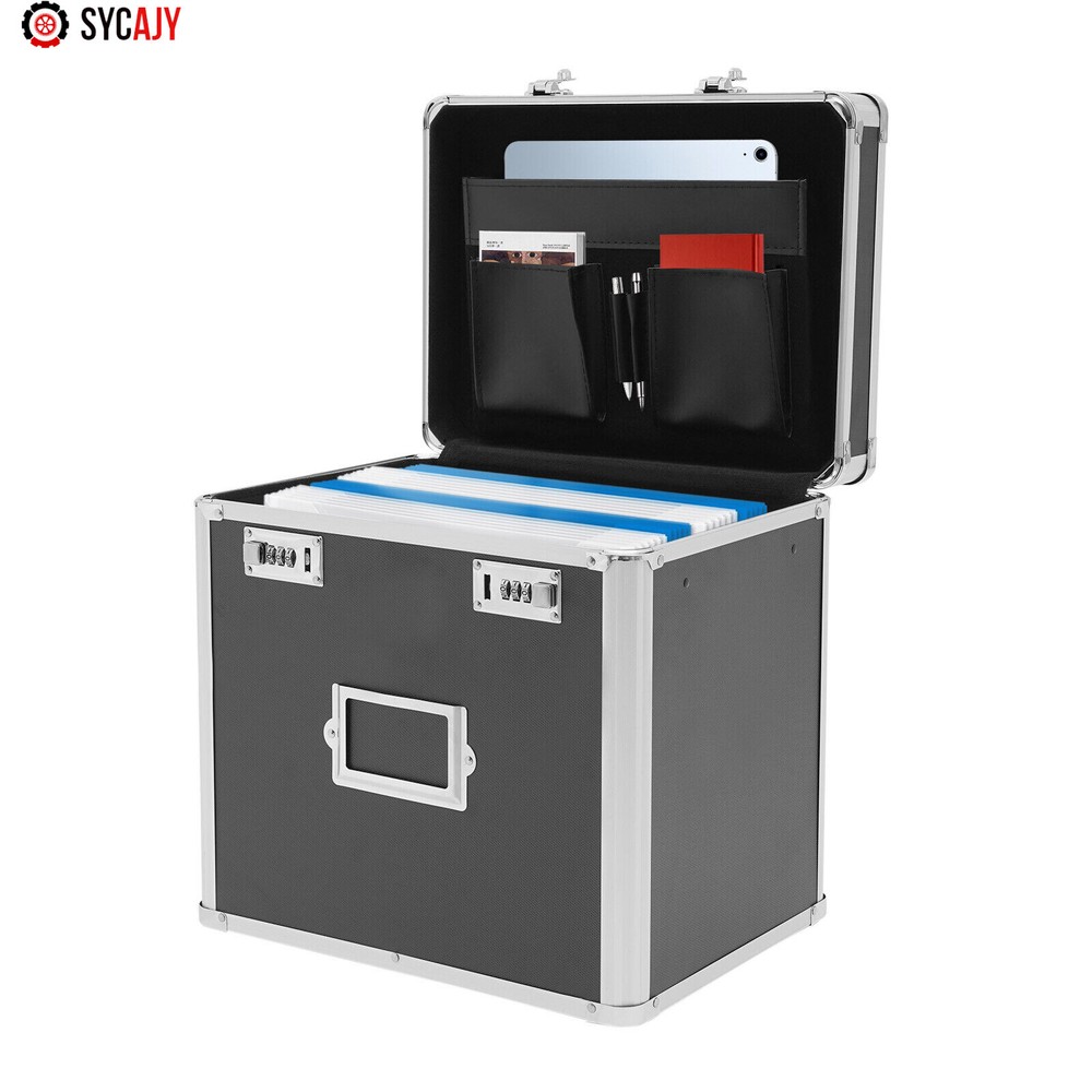 Fireproof Document File Organizer Box Storage Filing Cabinet Safe Portable Box