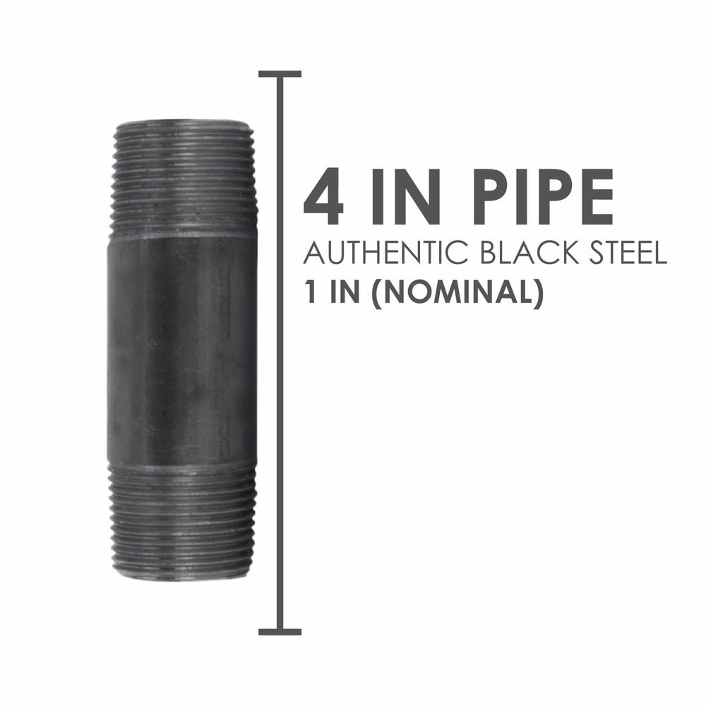 1 in. X 24 in. Black Pipe 4 Pack