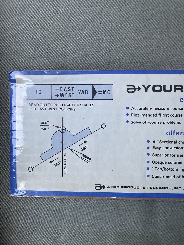 Vintage Aero APR NP-13 Pilot Navigational Plotter - NEW SEALED