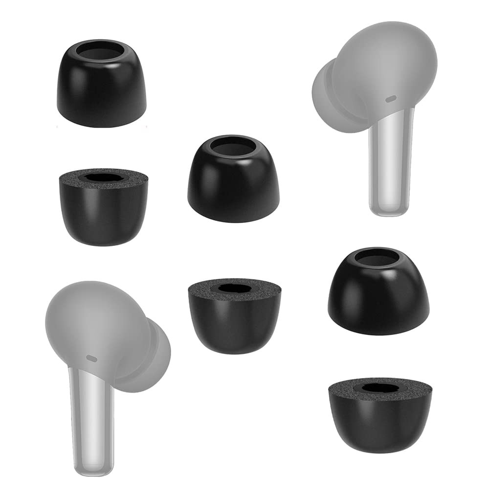 TENNMAK Memory Foam Eartips Case Replacement for OnePlus Buds small, black