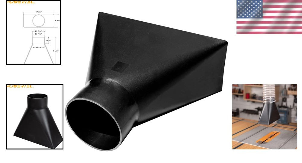 Durable Rectangular Dust Collection Hood - 10x4 inch Attachment for 4-Inch Hoses
