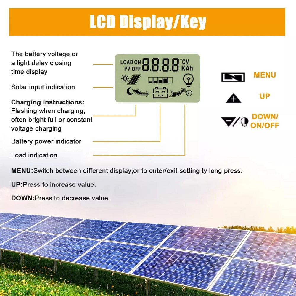 30A PWM Solar Charge Controller 12/24V Panel Battery Regulator Charger LCD USB
