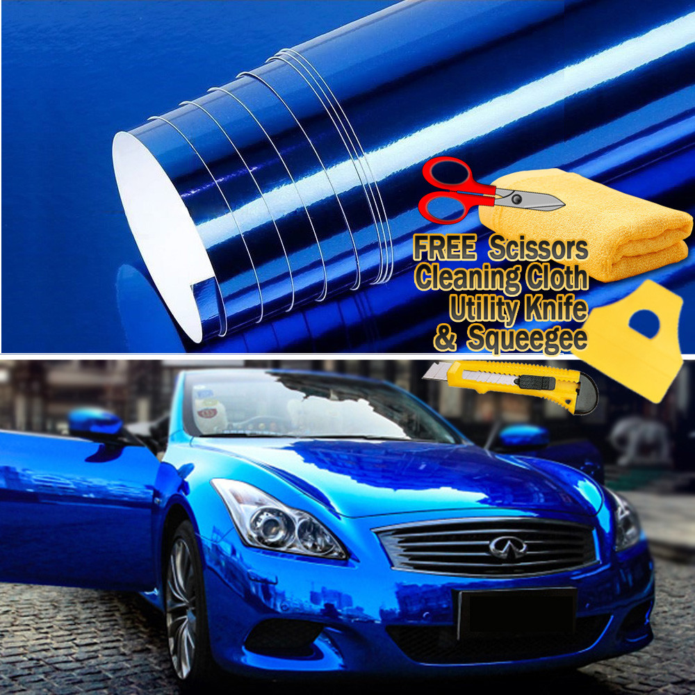 Chrome Mirror Vinyl Film Wrap Sticker Decal Stretchable Reflective Super Gloss
