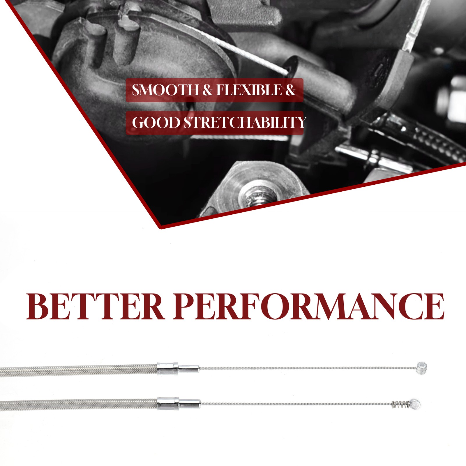 Sportster 40" Stainless Steel Braided Throttle & Idle Cable Kit for Harley 04-06