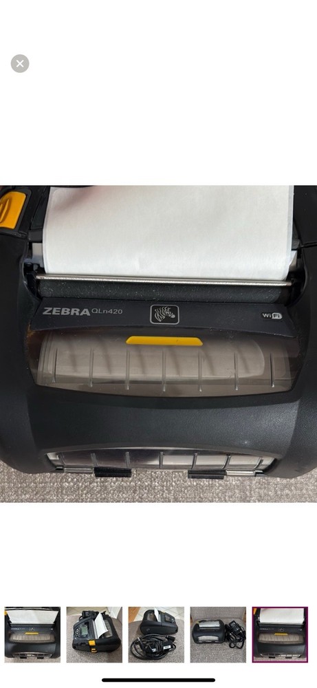 Zebra QLn420 Mobile Label Printer with Power Adapter