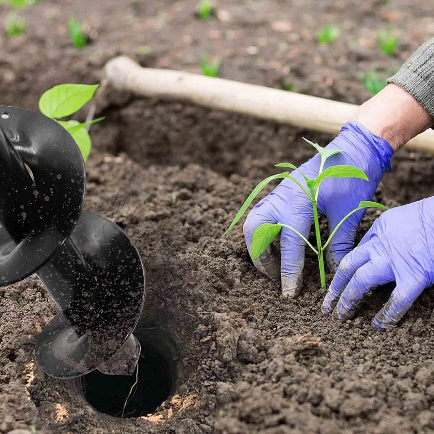 4"x12"Auger Drill Bit for Planting Digging Holes,Garden Plant Flower Bulb Auger