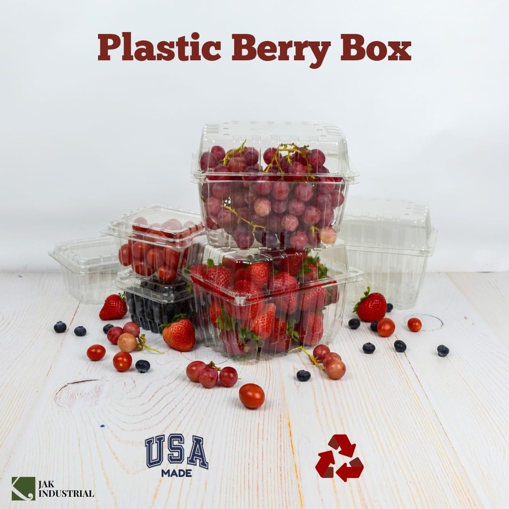 75 PCS Quart Vented Plastic Berry Produce Basket Fruit Vegetable Container