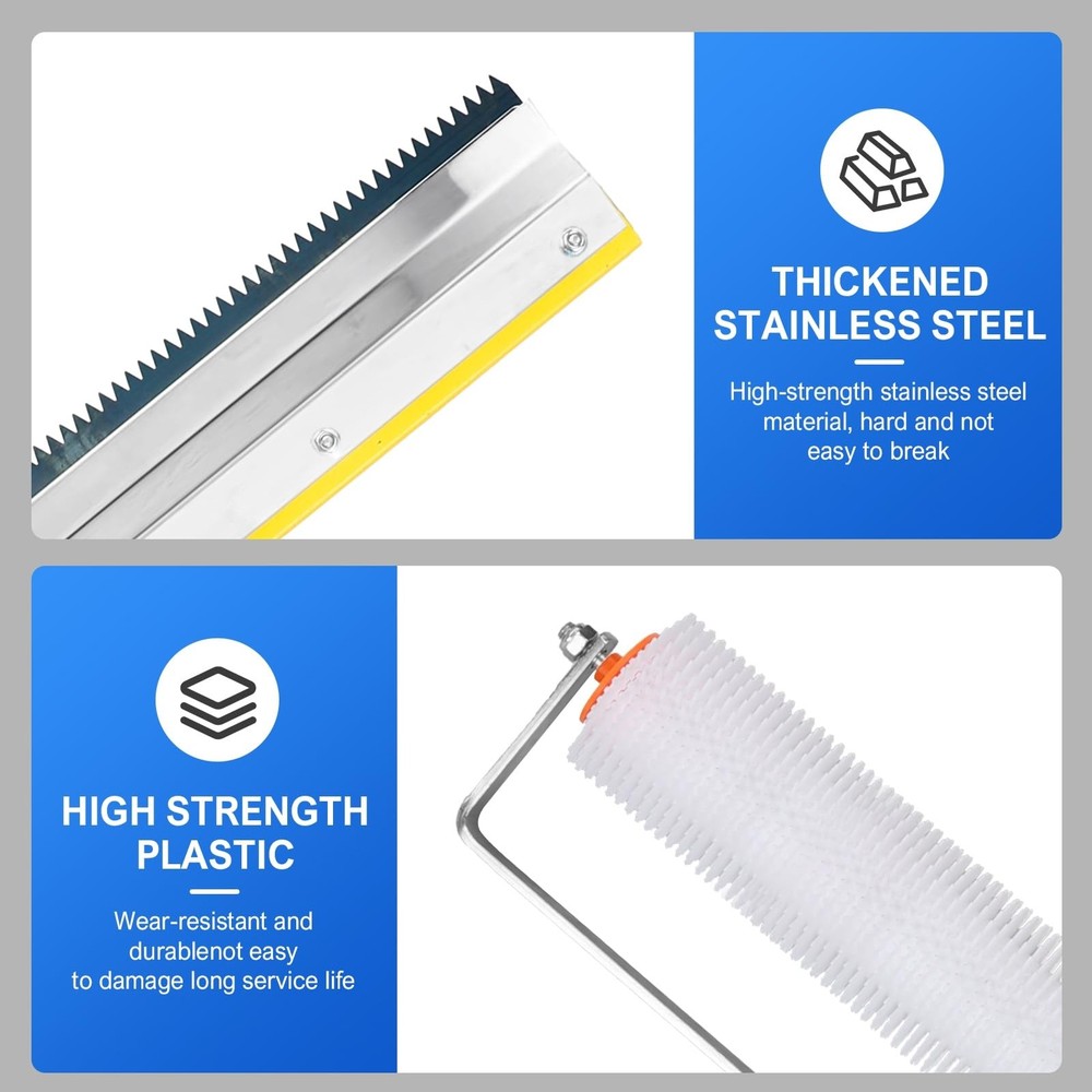Upgraded Self-Levelling Cement Tool Kit - Floor Construction Roller Spike Sho...