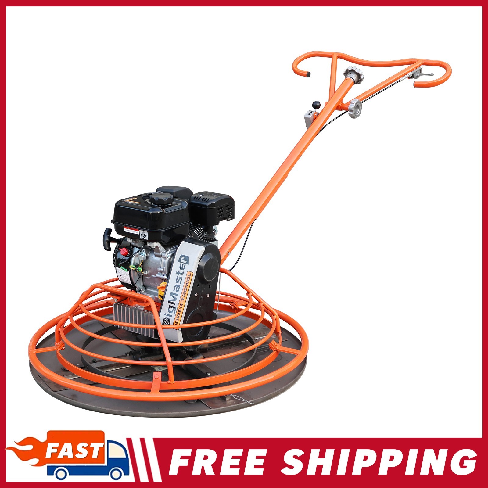7HP Gas Power 39.37" Cement Surface Finishing Power Trowel Machine w/Float Pan