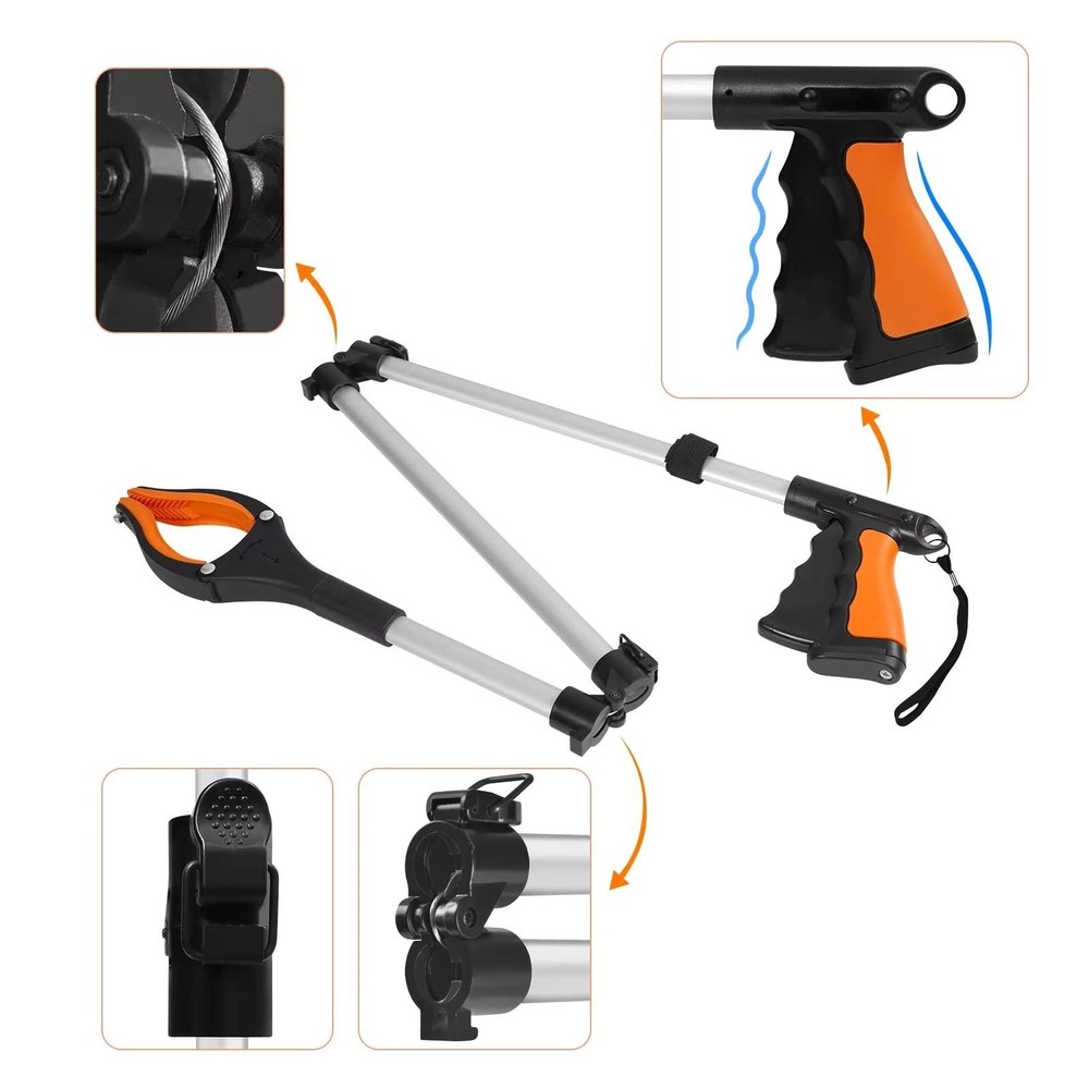 43" Extra Long Grabber Tool Foldable Grabbers for Elderly Grab It Reaching Tool