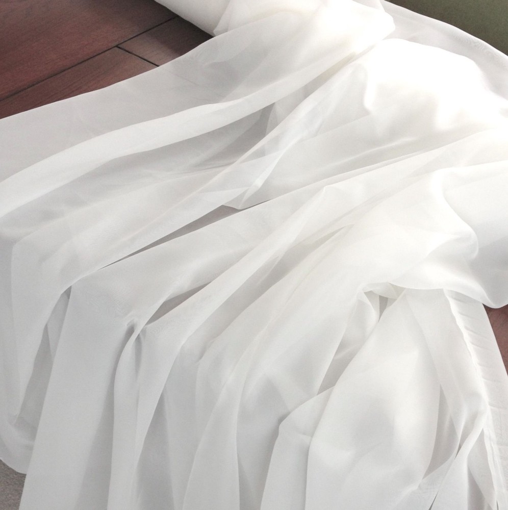Indian Plain Solid White Color 100% Cotton Fabric Voile Craft Dressing Material