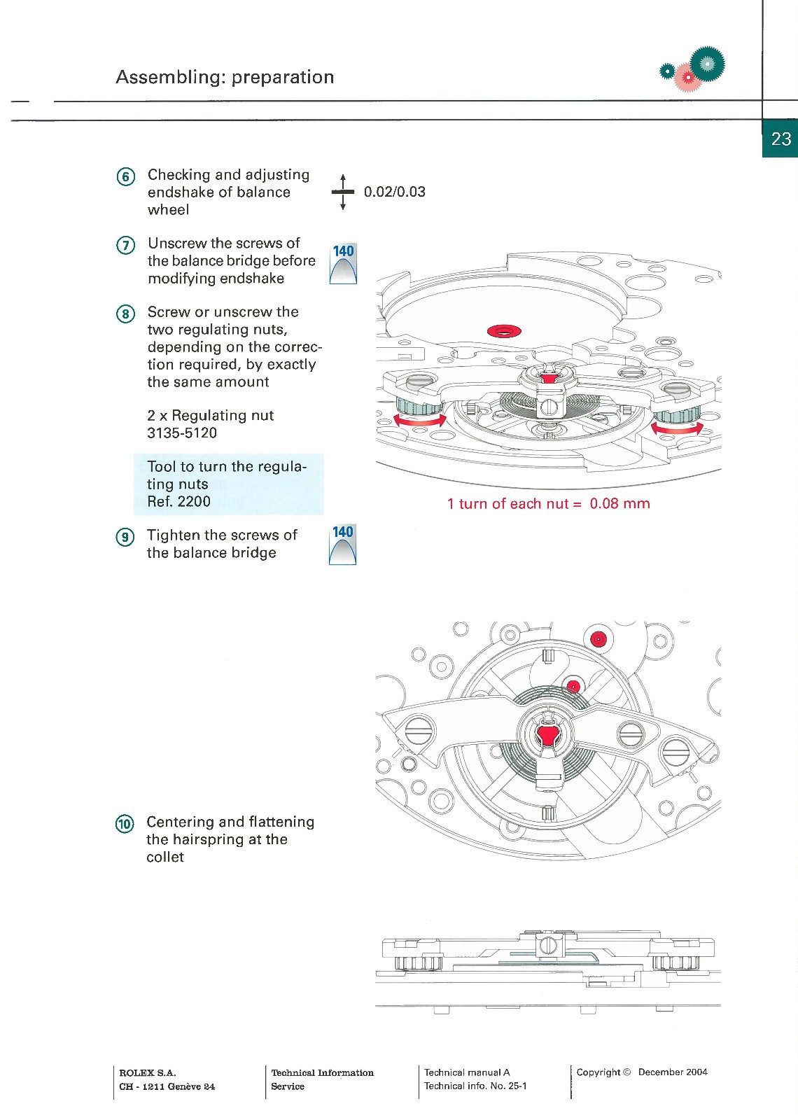 ROLEX MANUAL 2010 A TECHNICAL SERVICE CATALOG INFO SERVICE SPARE PART TECHNICAL
