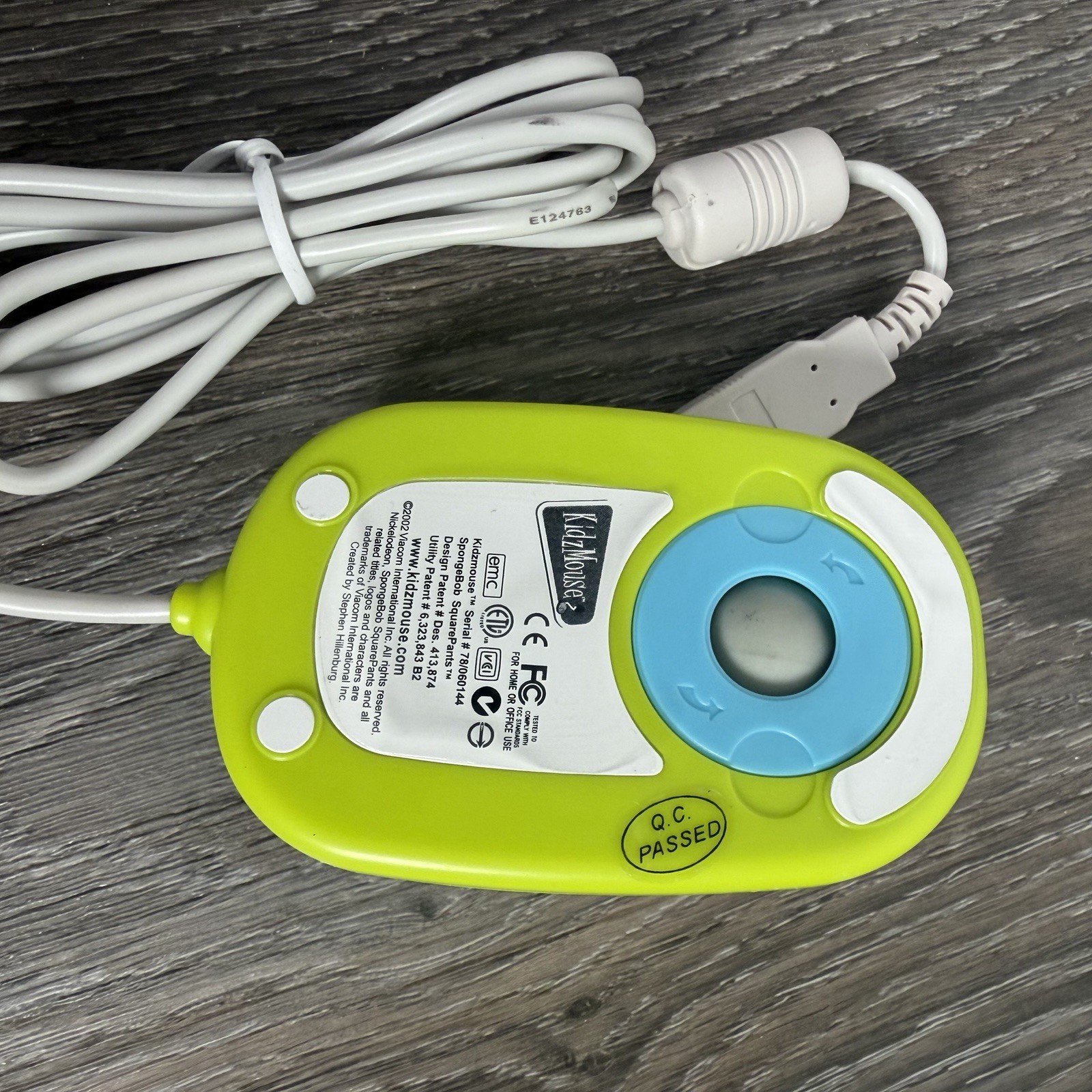 Spongebob Squarepants Kidzmouse Computer Wired Ball Mouse Nickelodeon 2002 VTG