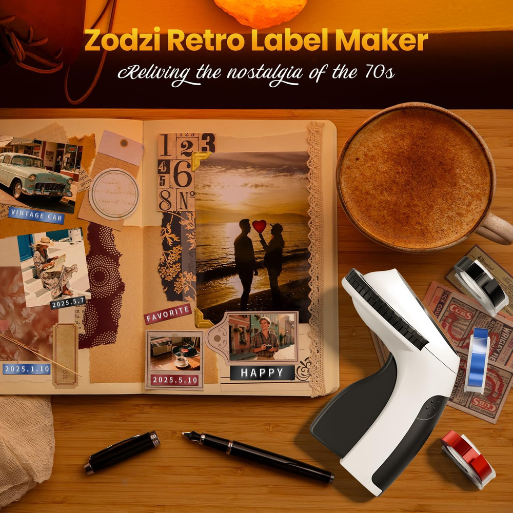 Label Maker,Vintage Embossing Label Maker,Retro Embossed Label Maker Machine for