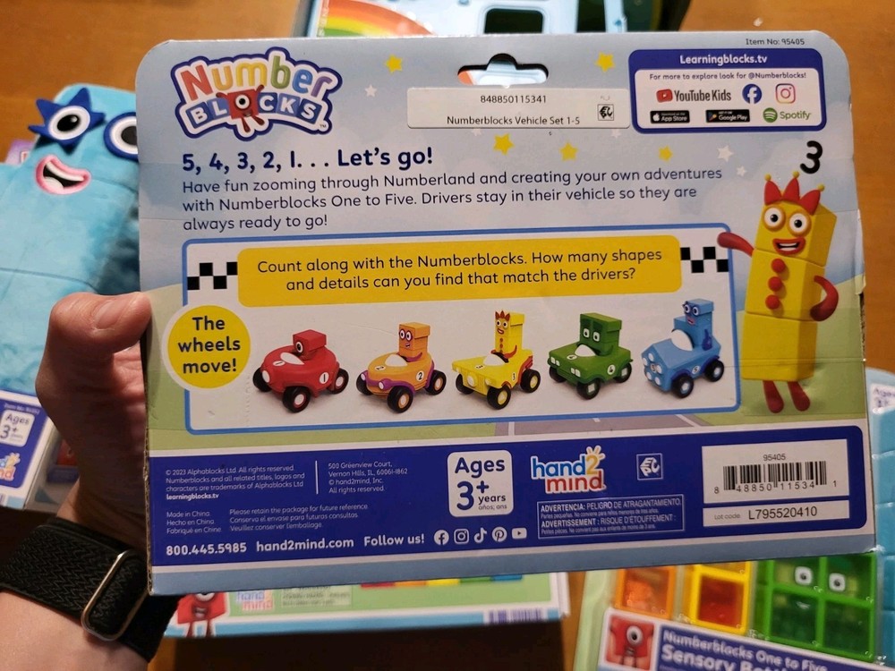 LOT 5 Number Blocks Sing Along MathLink Sensory Vehicles Counting Math Bus Set