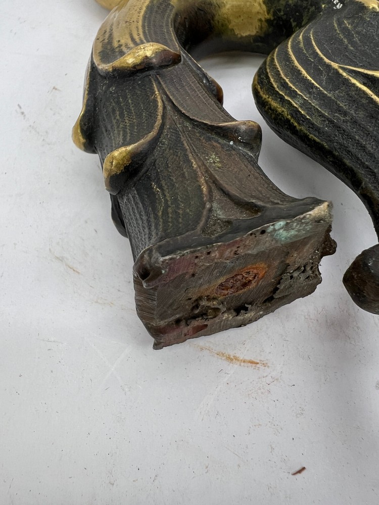 Bird Phoenix antique Gate post Finial solid cast Metal Brass 8"