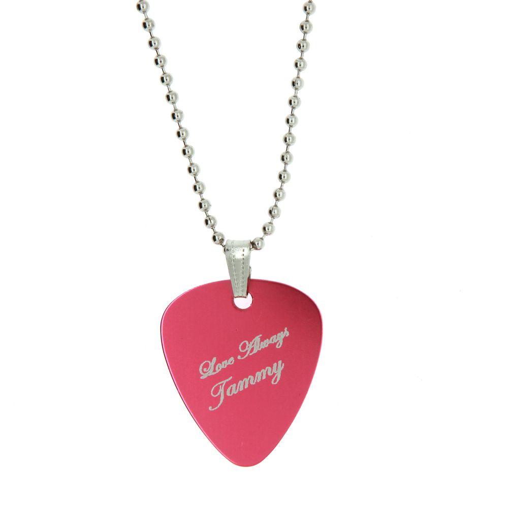 Keepsake Custom Engraved Guitar Pick Necklace
