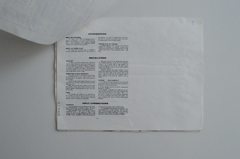 BOGEN model MU1250A Installation & Operating Manual