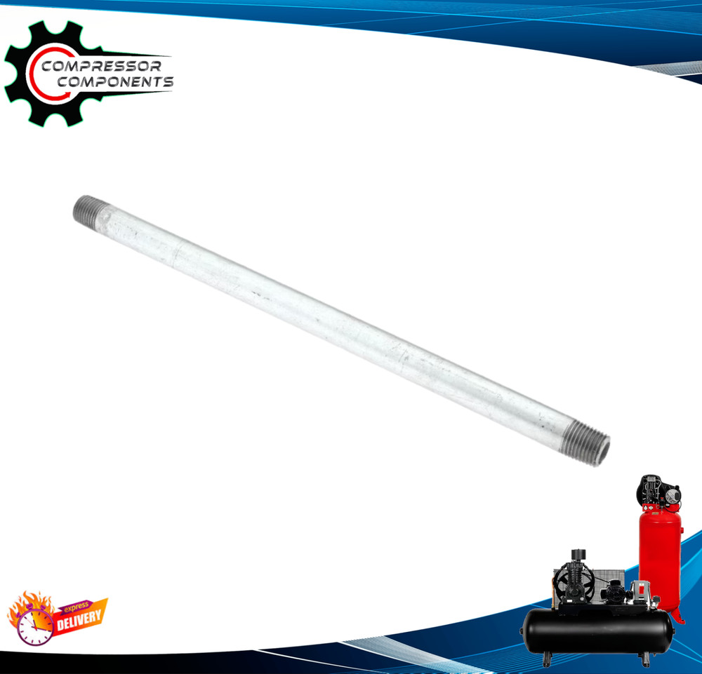1/4" MNPT X 12" Long Threaded Galvanized Pipe Nipple