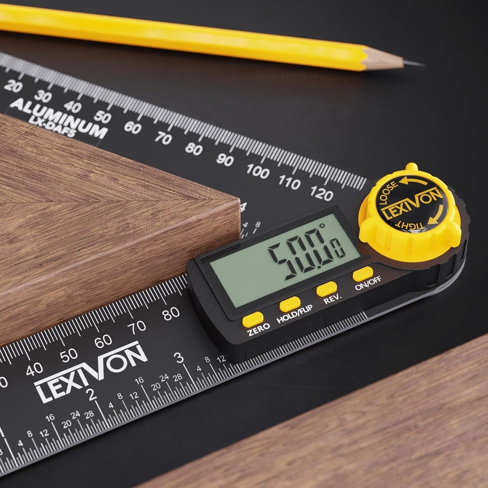 Aluminum Digital Angle Finder 7-inch Protractor Laser-Etched Scale for Precision