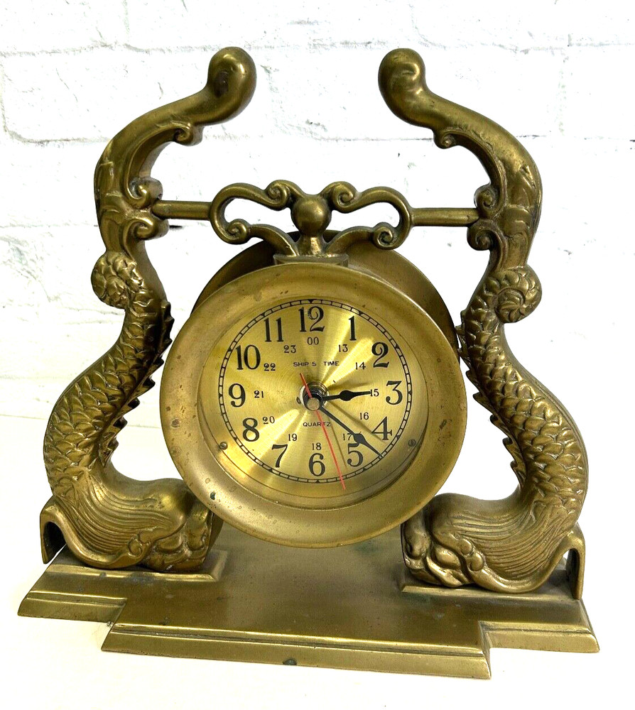 Vintage Nautical Themed Ships Mantle Clock